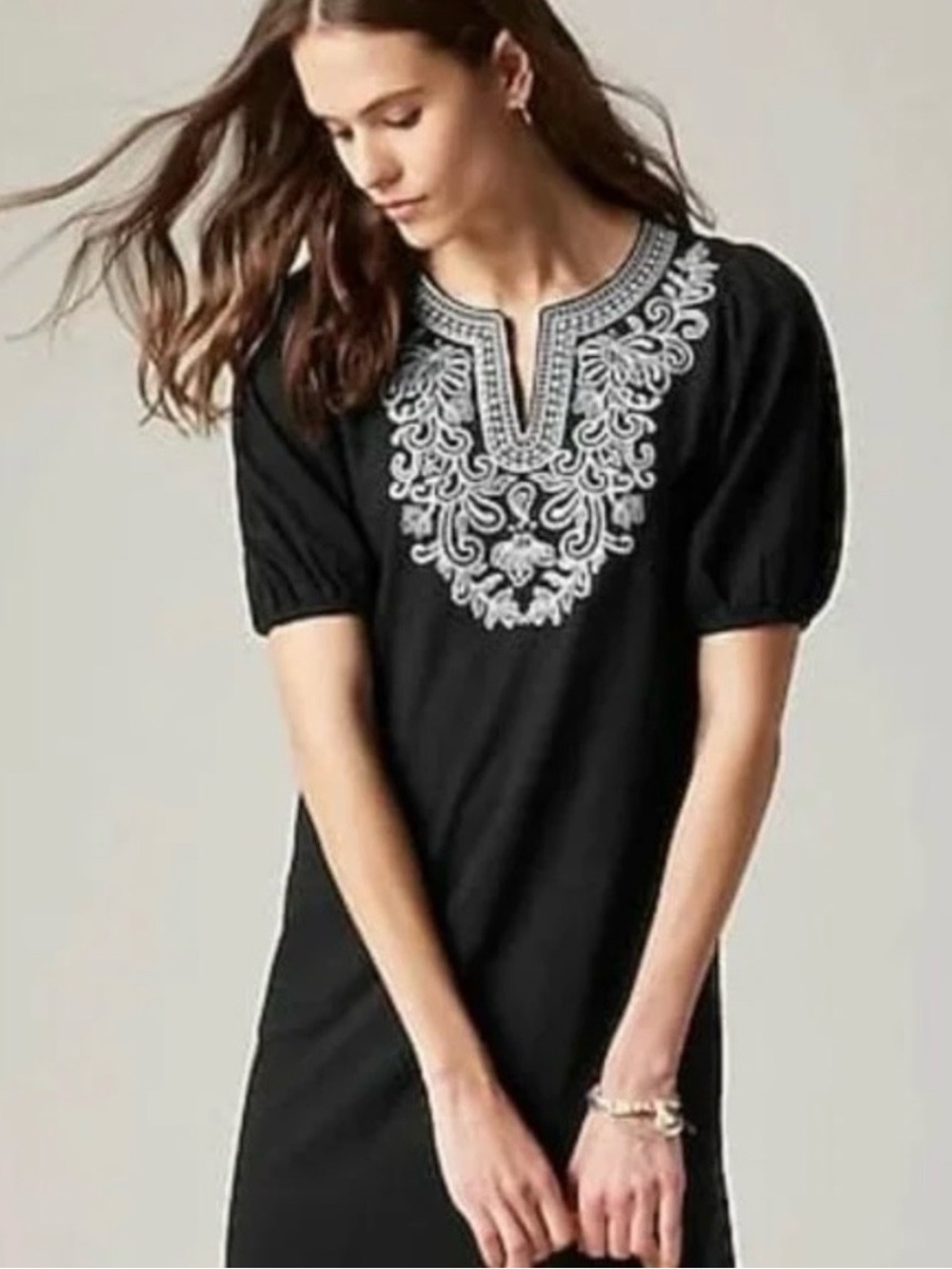 J Jill Soutache Embroidered Dress